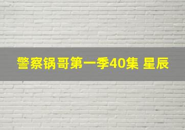 警察锅哥第一季40集 星辰